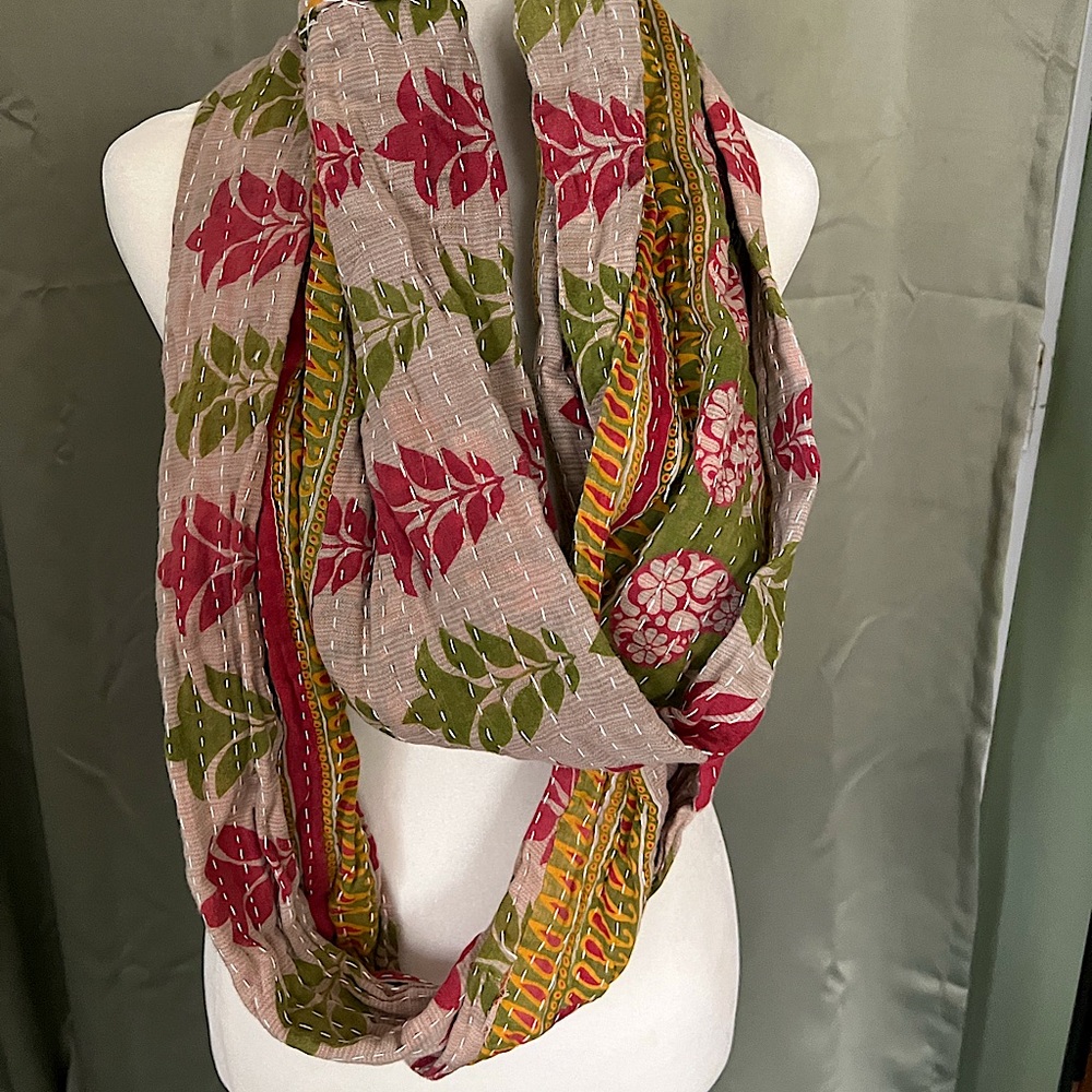 kantha handmade infinity scarf